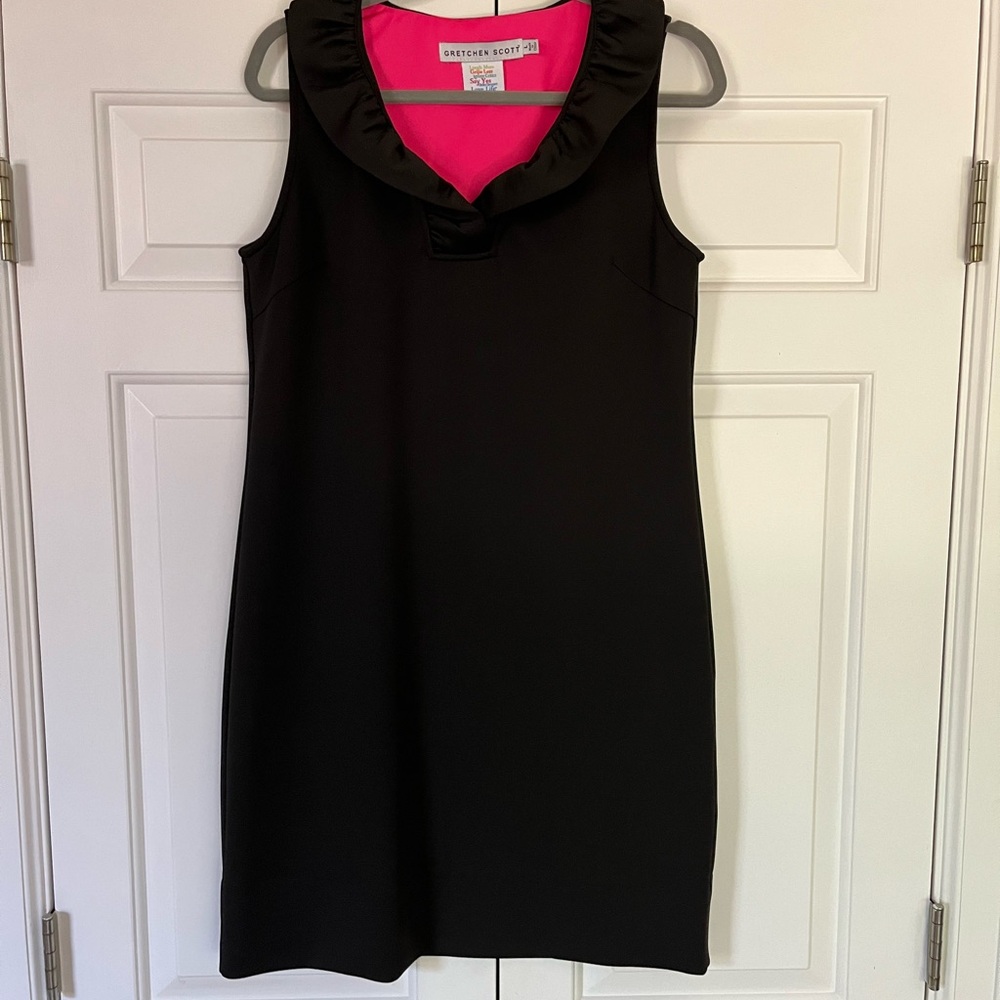 Gretchen Scott Designs Black Dress with Pink Lining